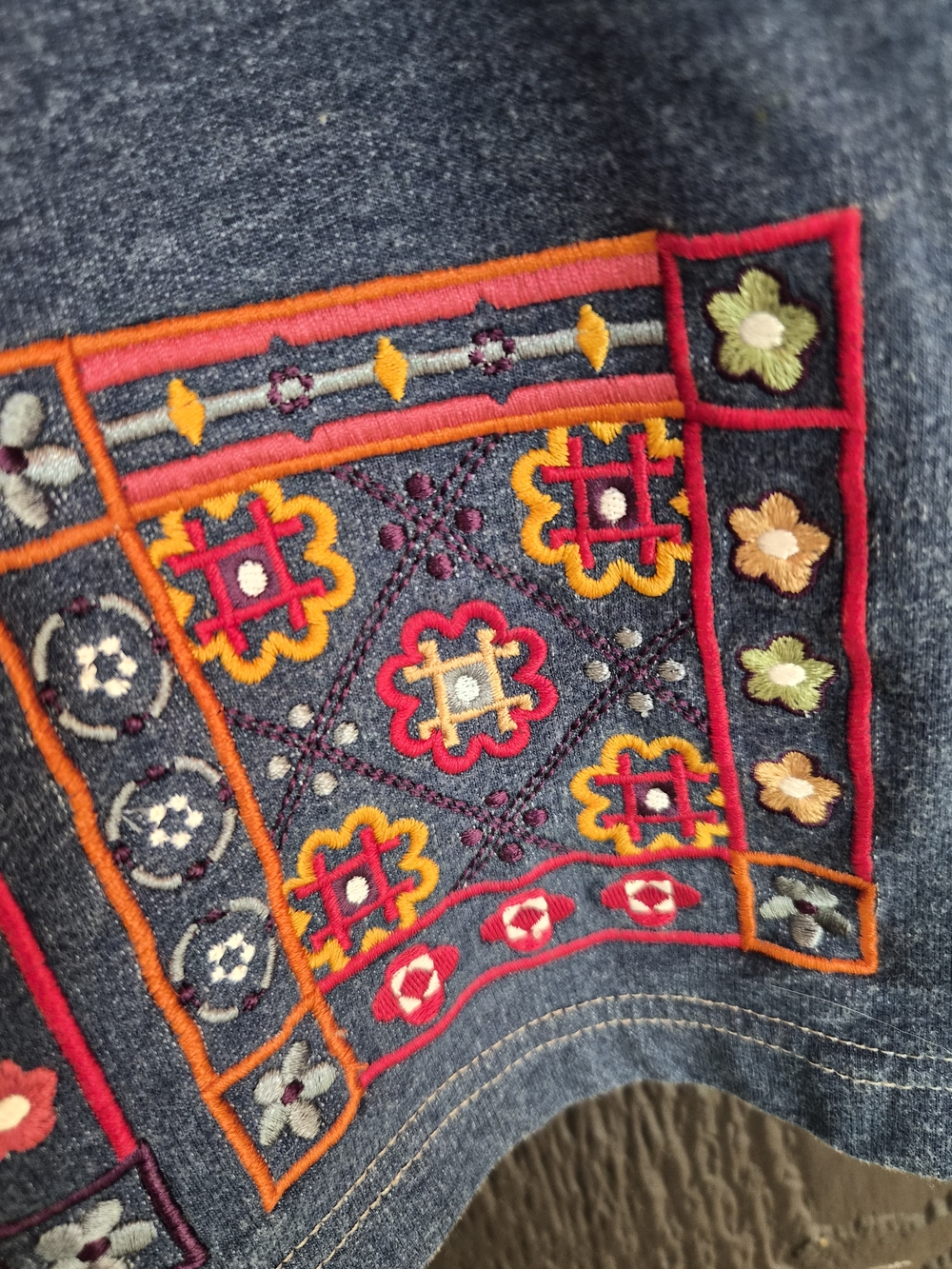 Bechamel Embroidered Button-Front Sweater Jacket - Picture 4 of 5